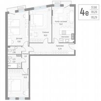 4-к. квартира, 95,4 м², 2/4 эт.
